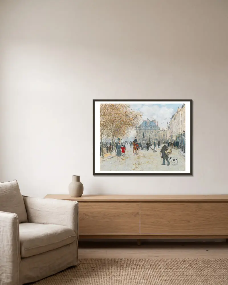 Der Quai Malaquais, Paris von Jean François Raffaëlli gerahmt an einer Wand