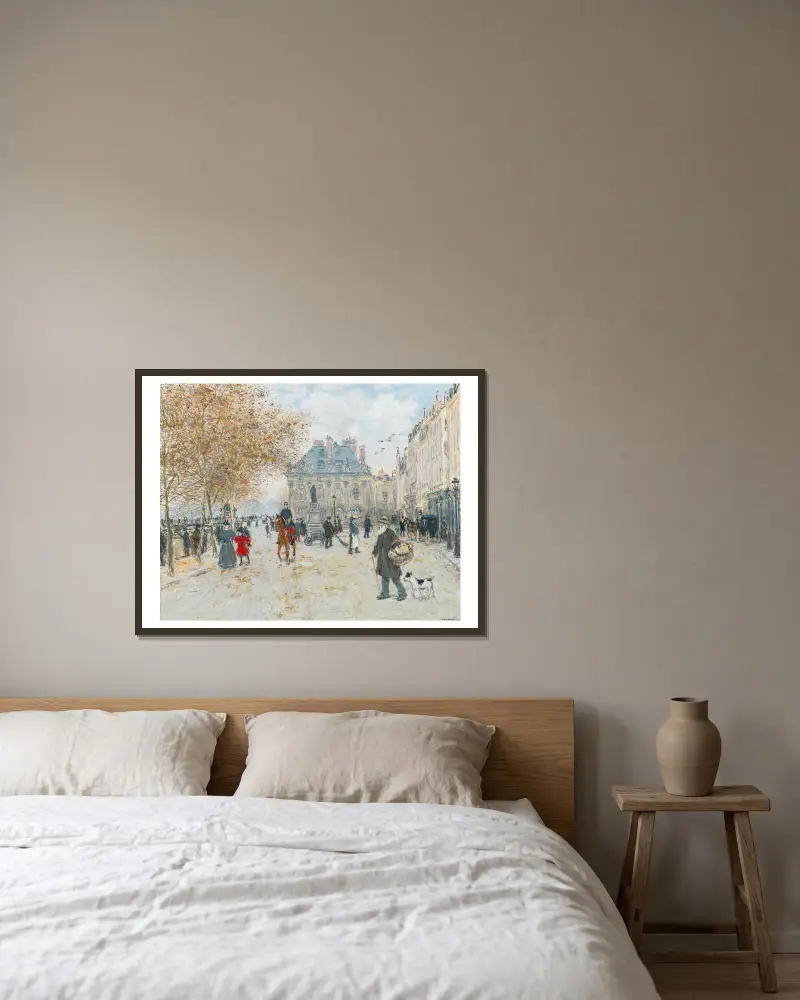 Der Quai Malaquais, Paris von Jean François Raffaëlli gerahmt an einer Wand