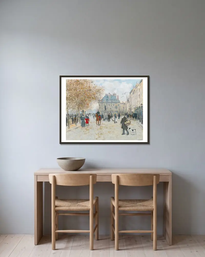 Der Quai Malaquais, Paris von Jean François Raffaëlli gerahmt an einer Wand