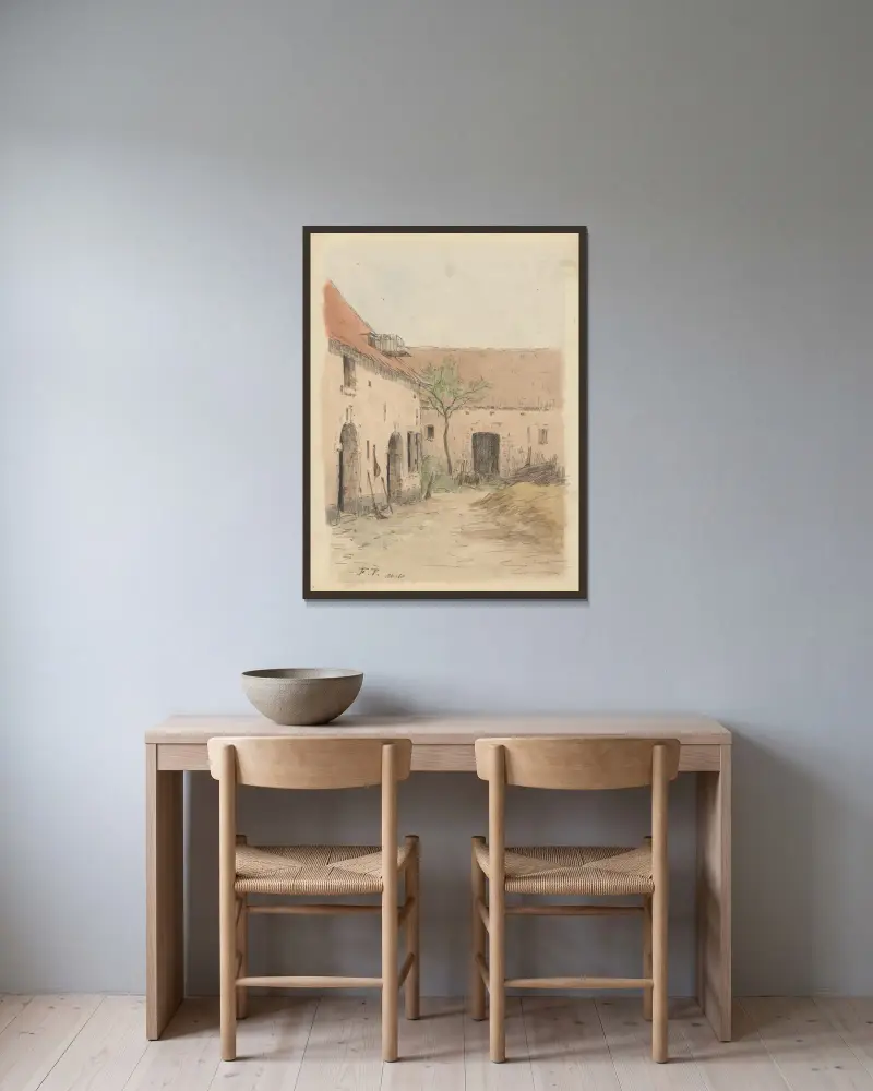 Bauernhof in Uccle von Jean-François Taelemans gerahmt an einer Wand