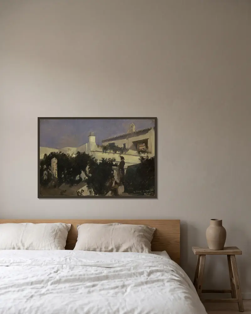 Spanische Villa in Medina Sidonia von Frank Buchser gerahmt an einer Wand