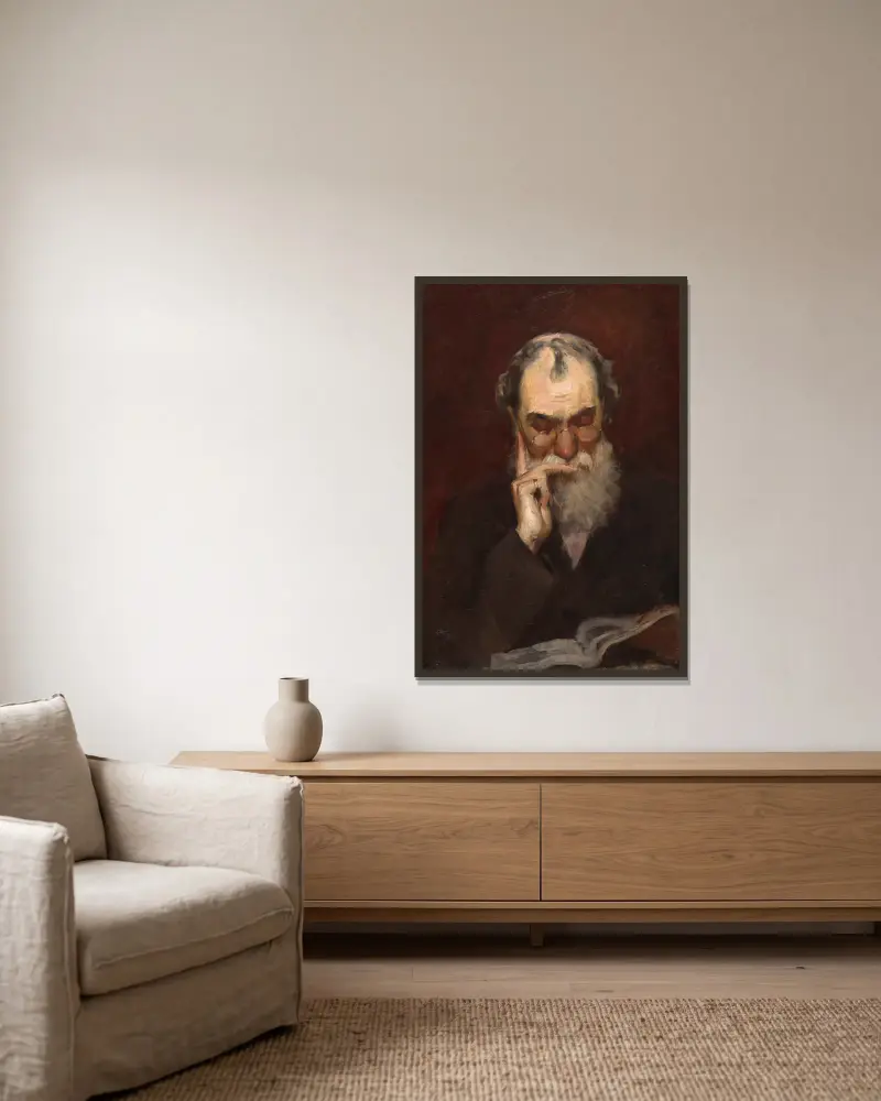 Henry James, Sr. av Frank Duveneck inramad på en vägg