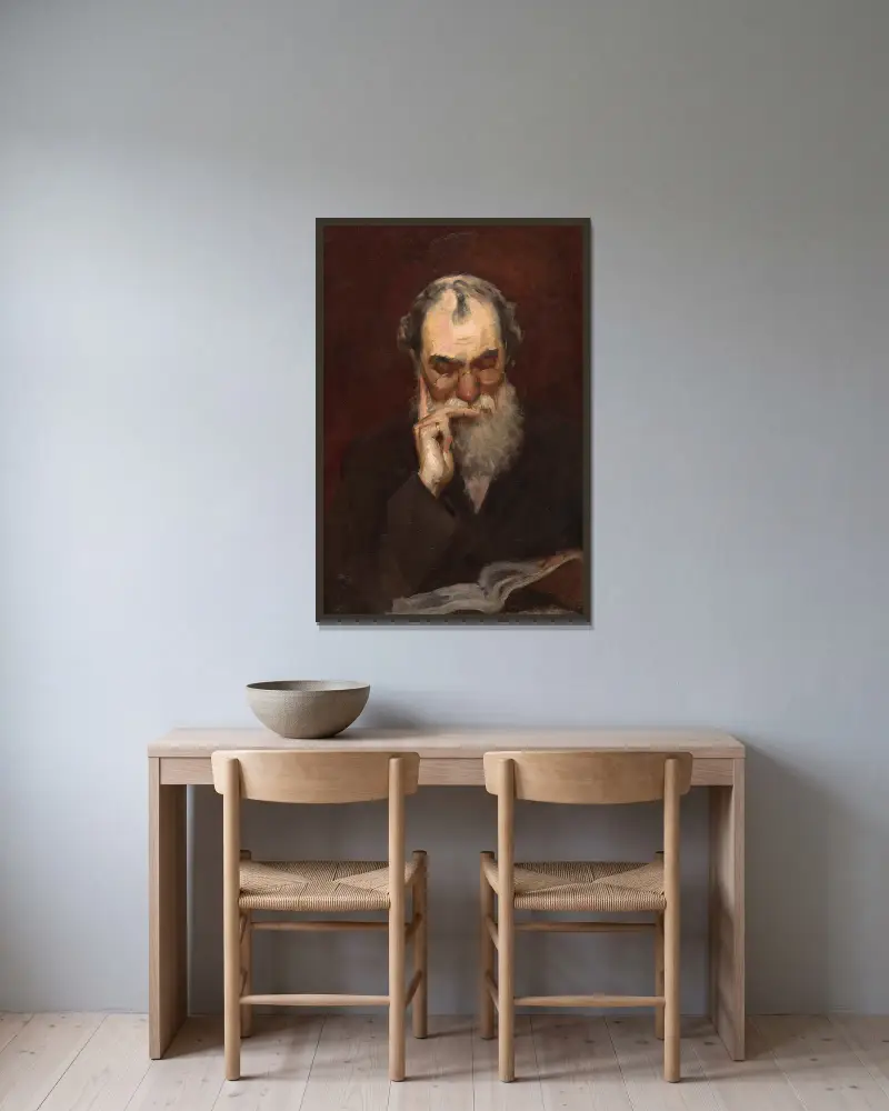 Henry James, Sr. av Frank Duveneck inramad på en vägg