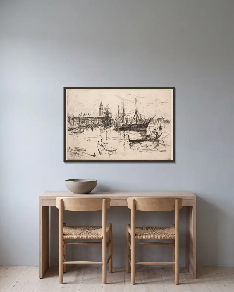 Laguna w Wenecji, Frank Duveneck w ramie na ścianie