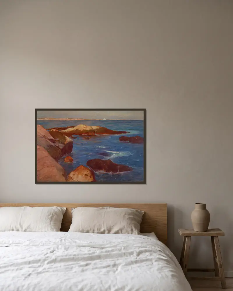 Marine av Frank Duveneck inramad på en vägg