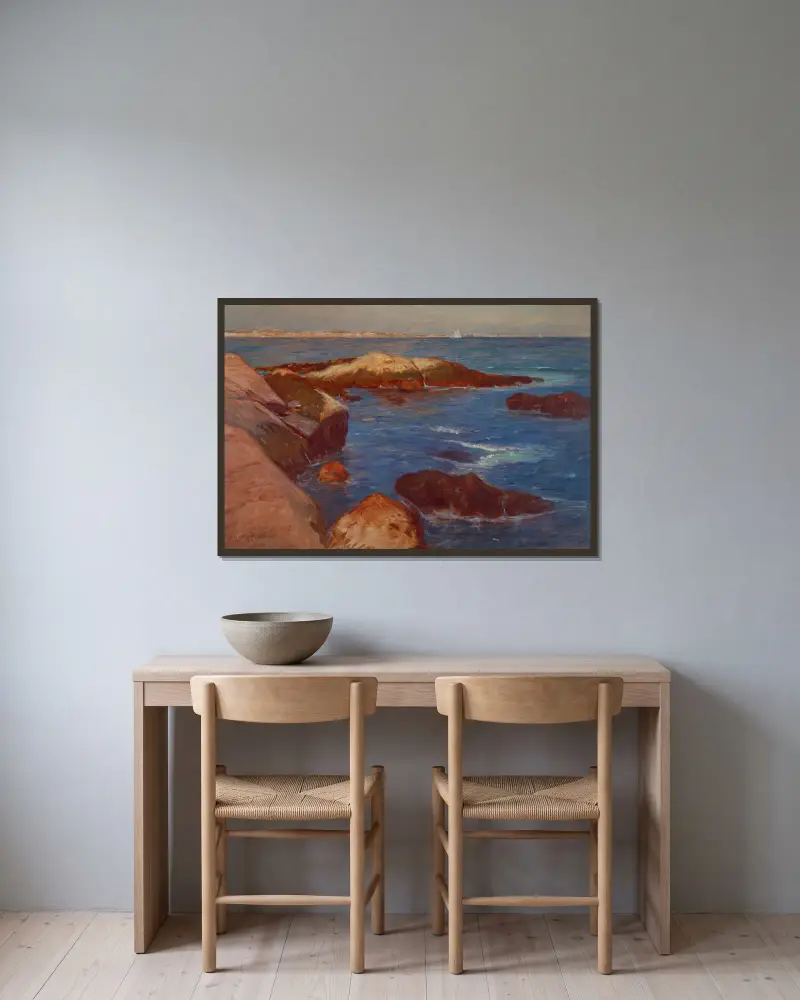 Marine av Frank Duveneck inramad på en vägg