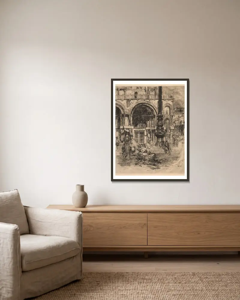 Piazza San Marco, Venedig von Frank Duveneck gerahmt an einer Wand
