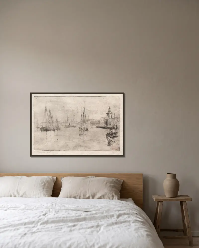 Shipping av Frank Duveneck inramad på en vägg