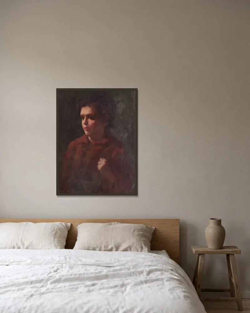 Studie školního chlapce, Frank Duveneck v rámu na stěně