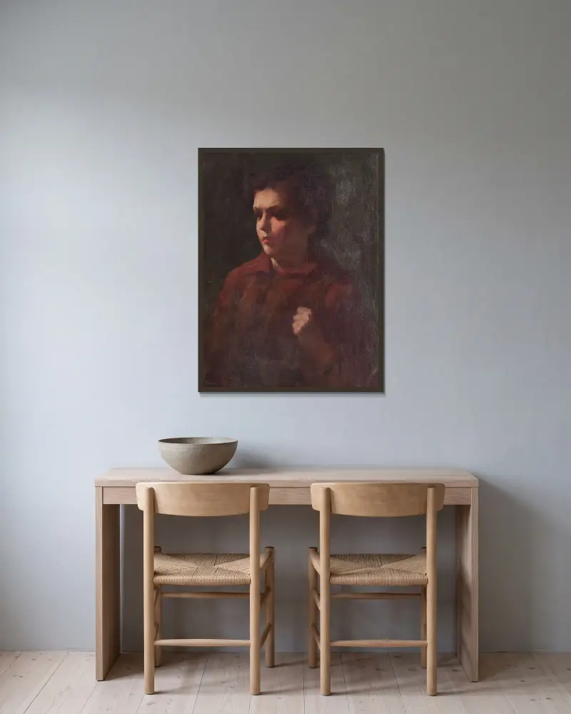 Studie školního chlapce, Frank Duveneck v rámu na stěně