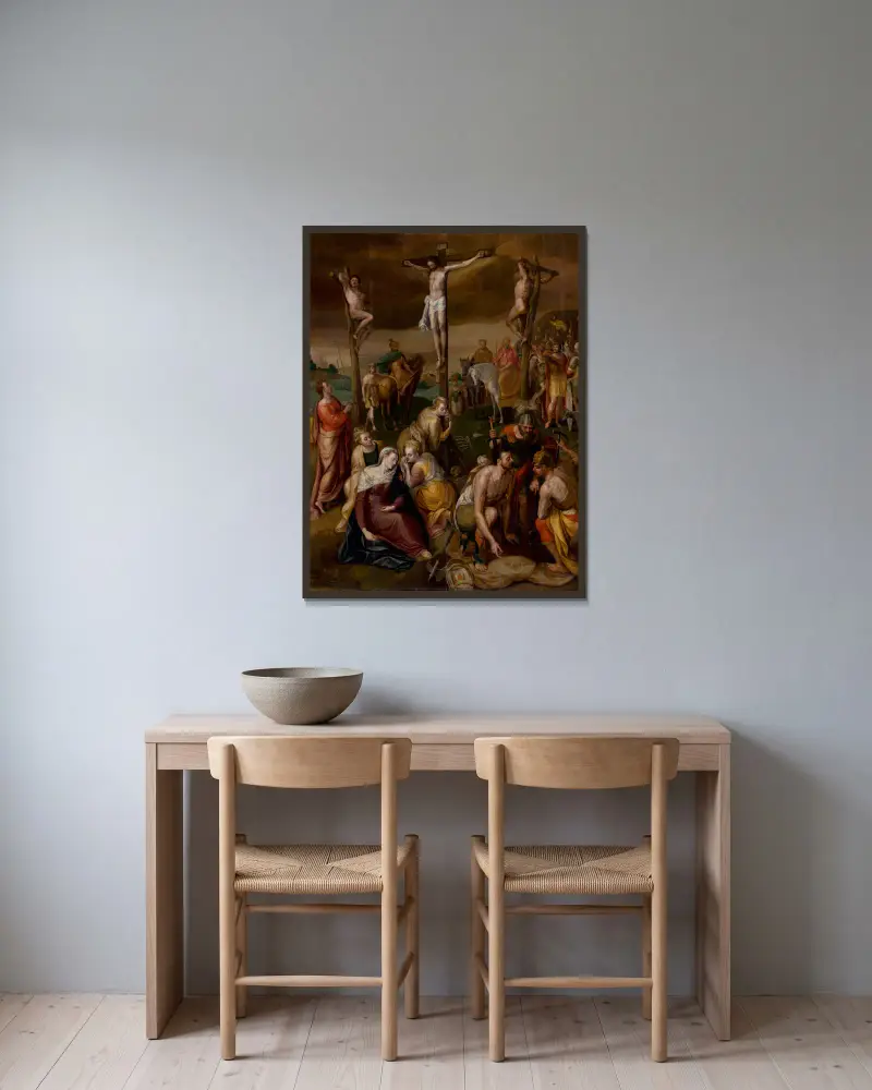 Ukrzyżowanie, Frans Floris w ramie na ścianie