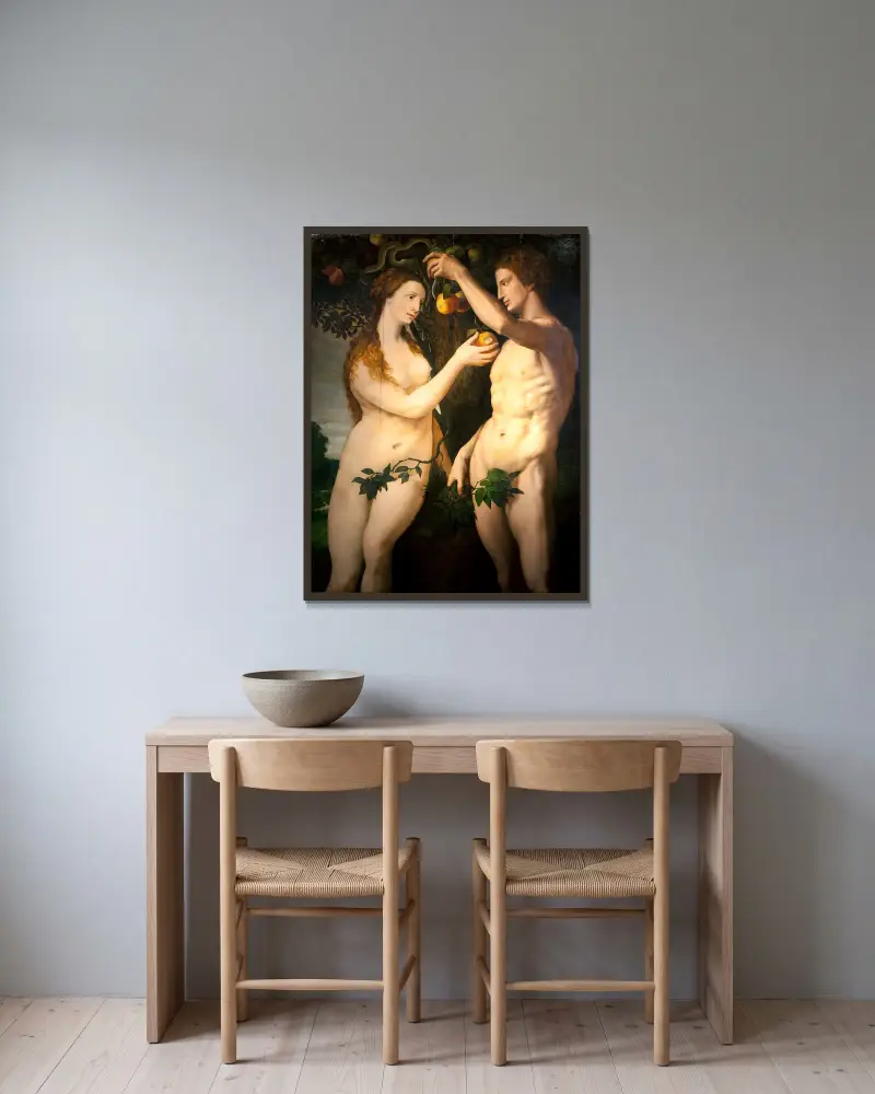Upadek człowieka, Frans Floris w ramie na ścianie