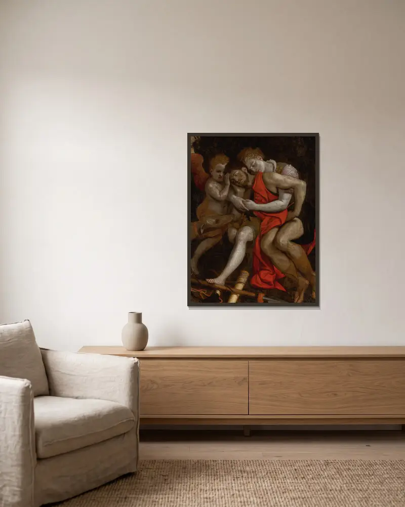 Wenus opłakująca śmierć Adonisa, Frans Floris w ramie na ścianie
