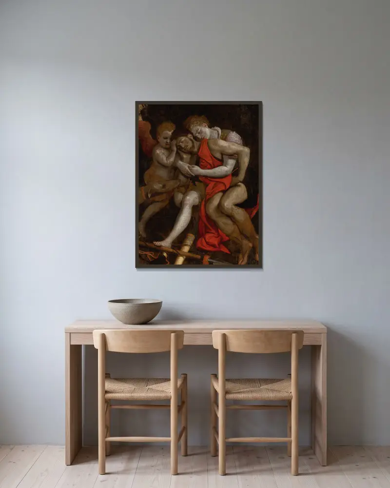 Wenus opłakująca śmierć Adonisa, Frans Floris w ramie na ścianie