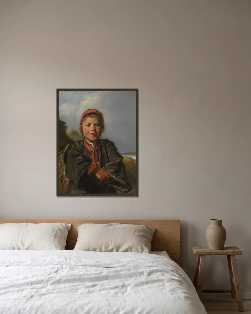Fisherboy av Frans Hals inramad på en vägg