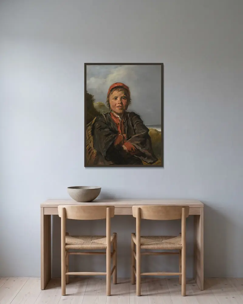 Fisherboy av Frans Hals inramad på en vägg