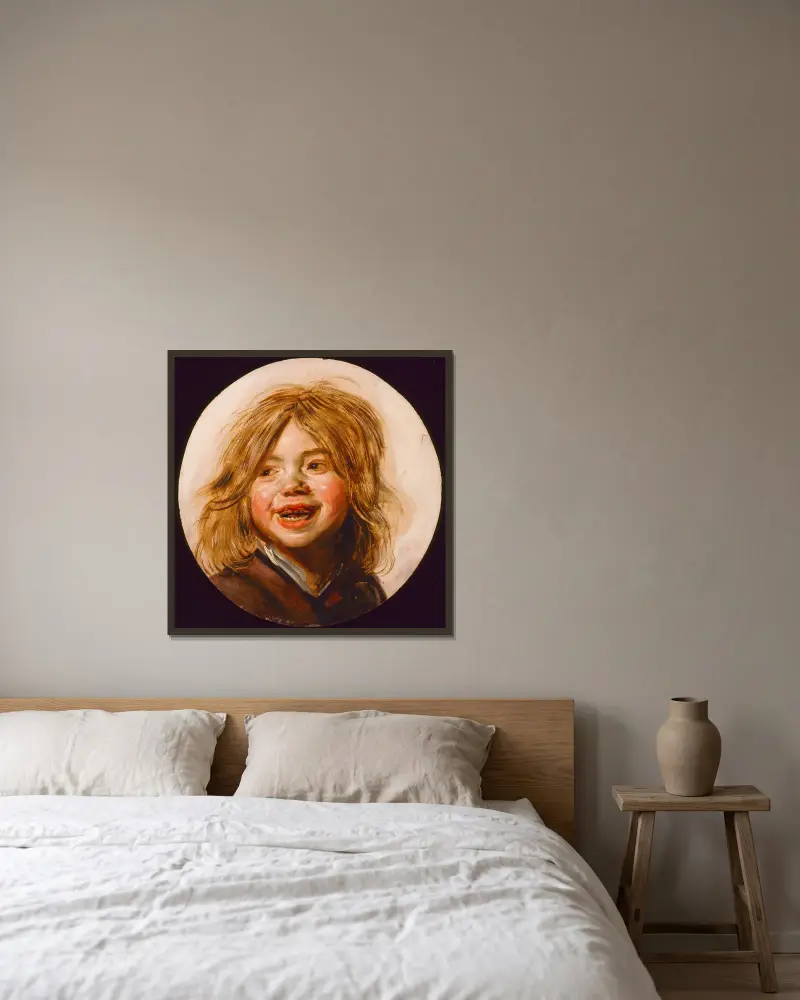 Smějící se dítě, Frans Hals v rámu na stěně