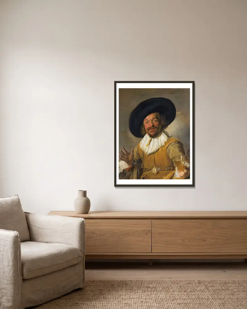Merry Drinker av Frans Hals inramad på en vägg