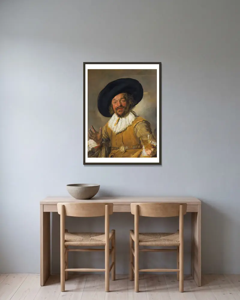 Merry Drinker av Frans Hals inramad på en vägg