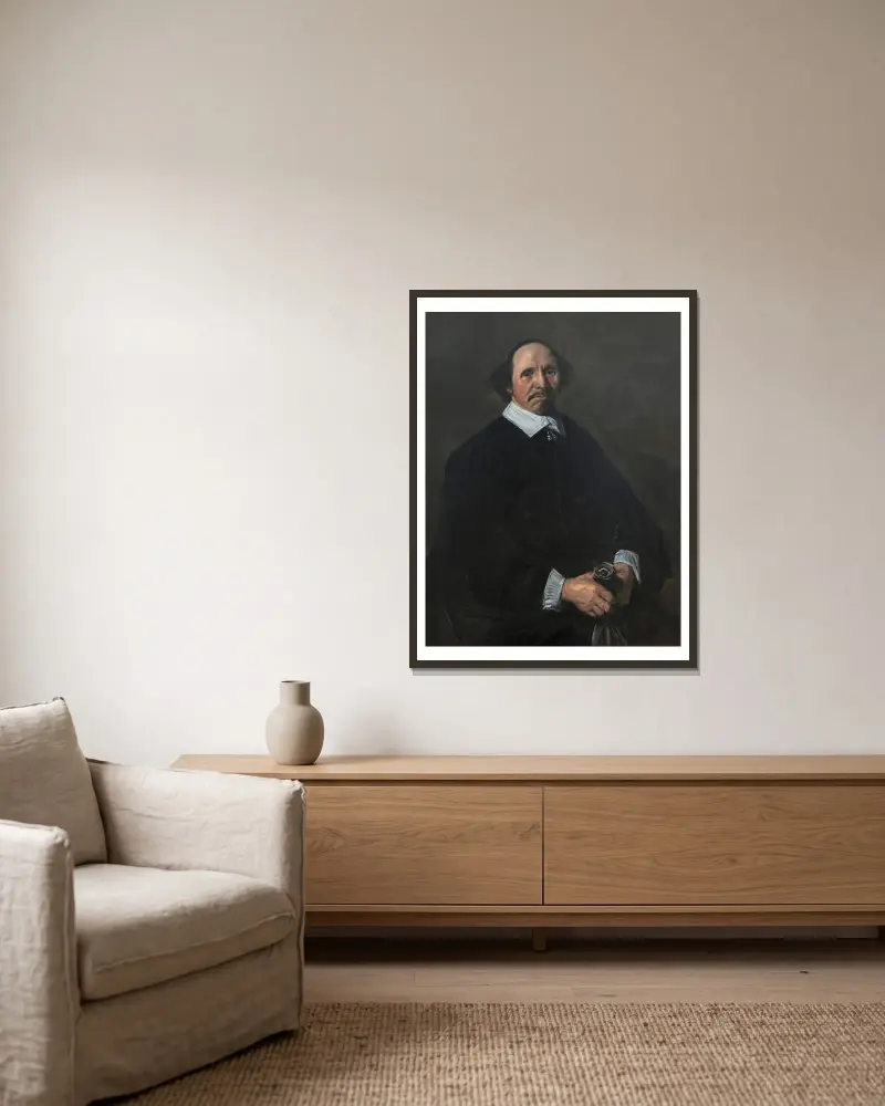 Porträtt av en man – nr 2 av Frans Hals inramad på en vägg