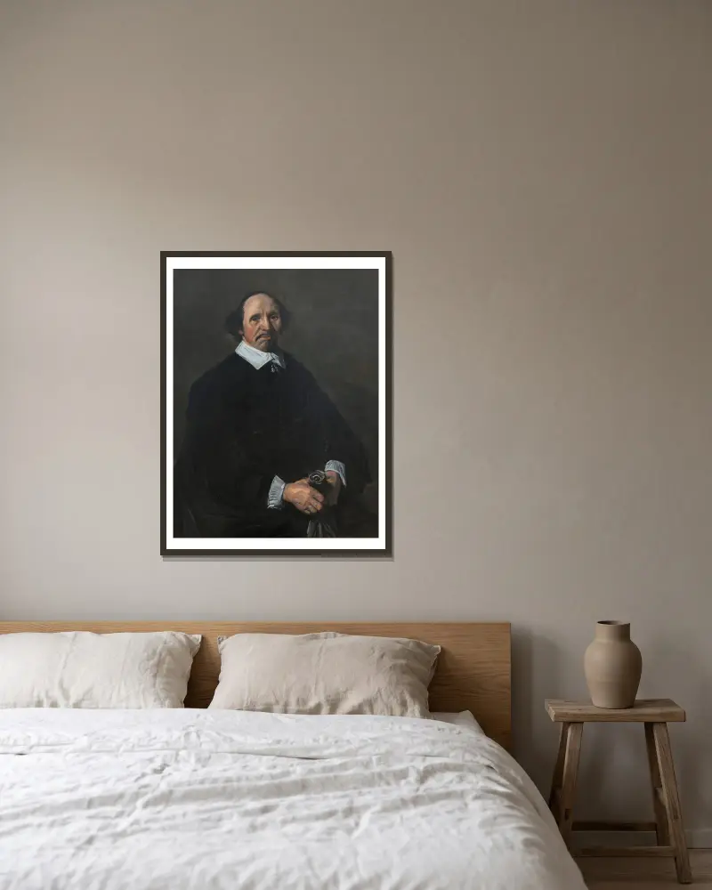 Porträtt av en man – nr 2 av Frans Hals inramad på en vägg