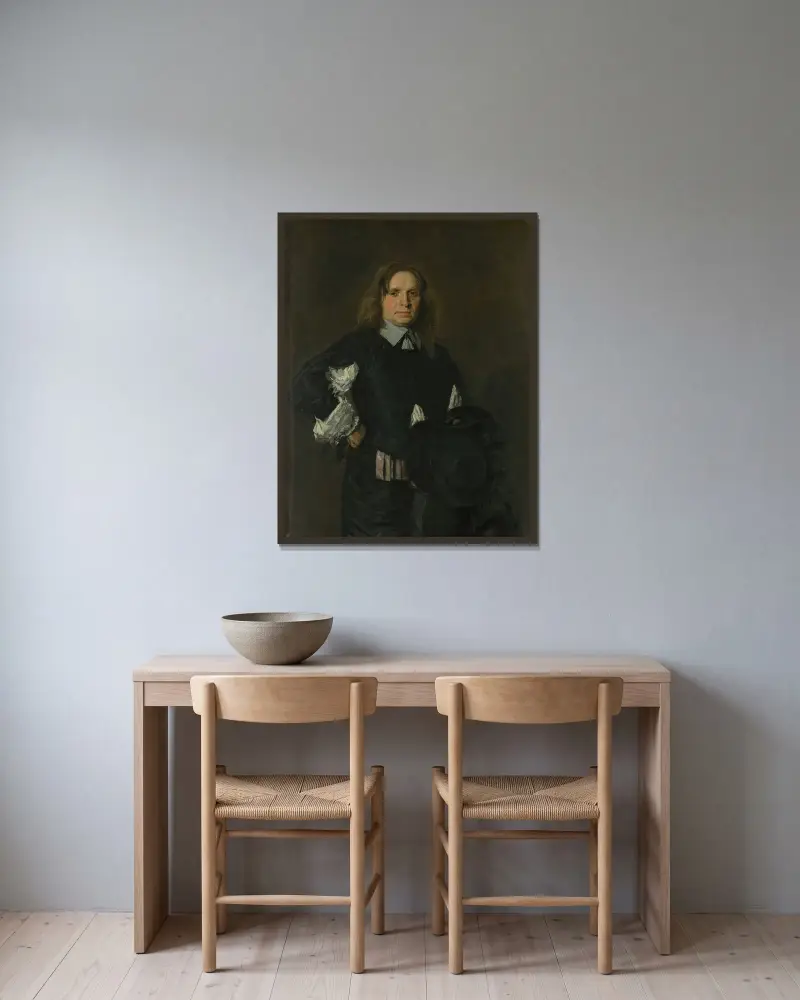 Porträtt av en man – nr 3 av Frans Hals inramad på en vägg