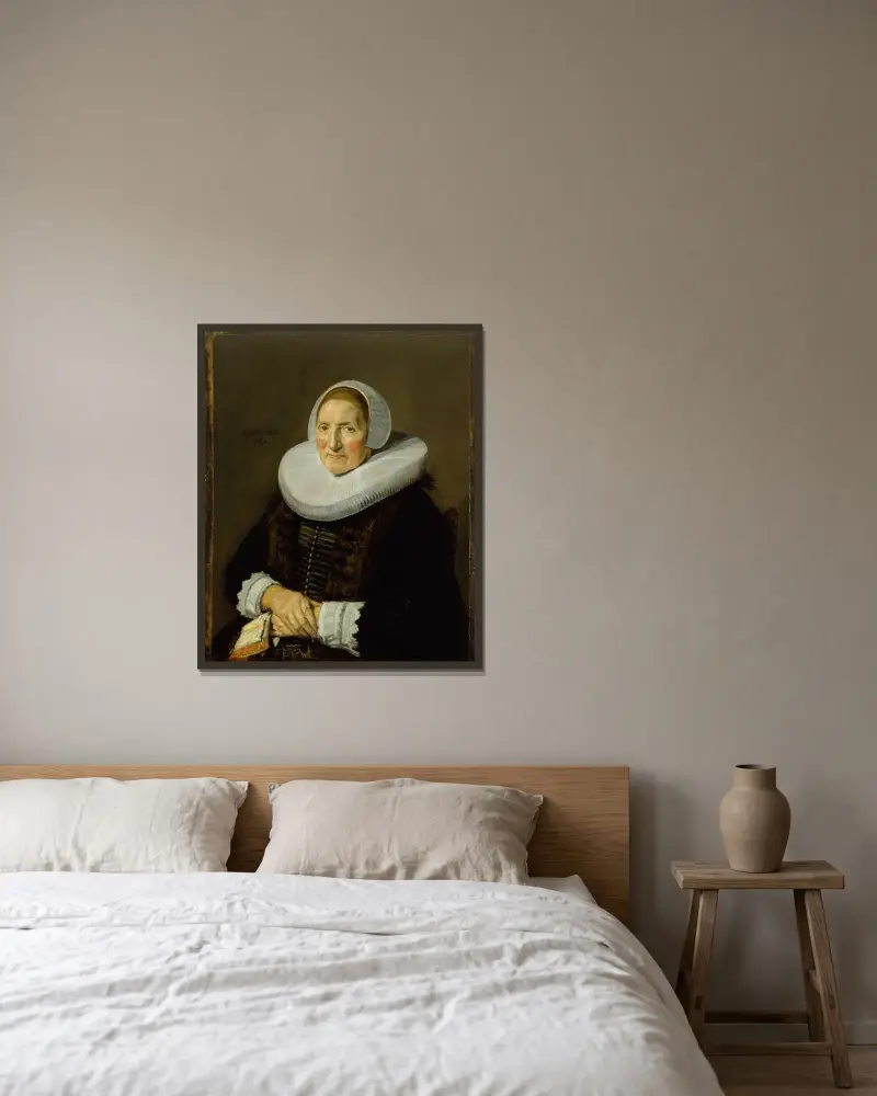 Bildnis einer Frau, 1650 – Nr. 3 von Frans Hals gerahmt an einer Wand