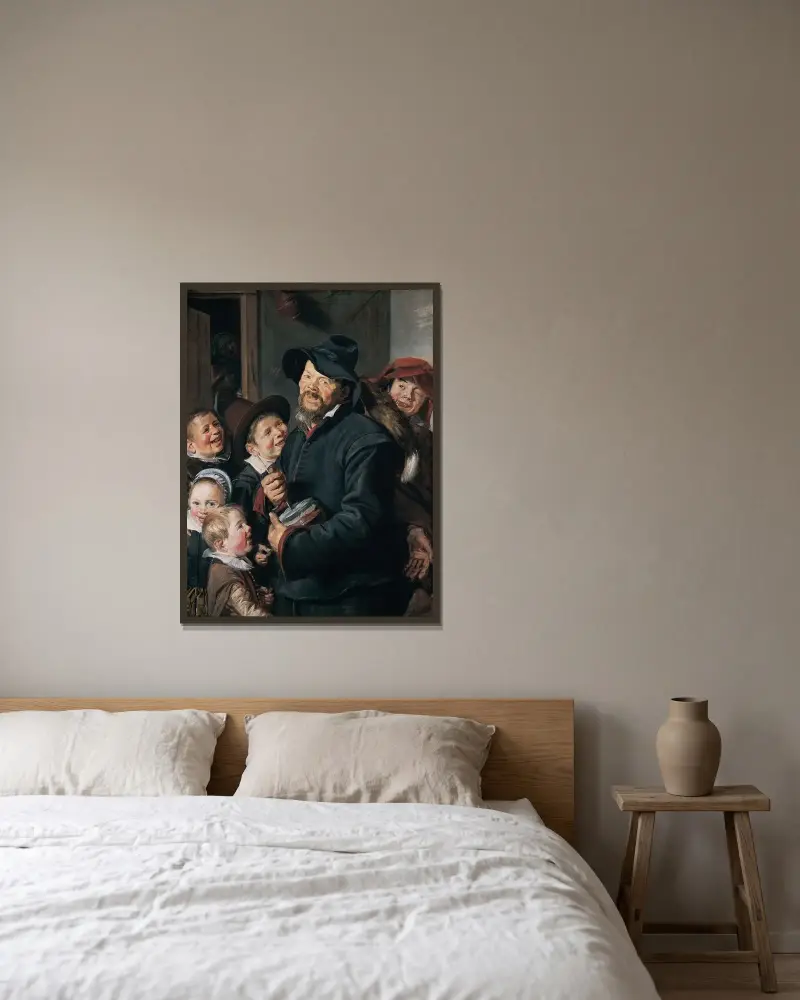 The Rommel-Pot Player av Frans Hals inramad på en vägg