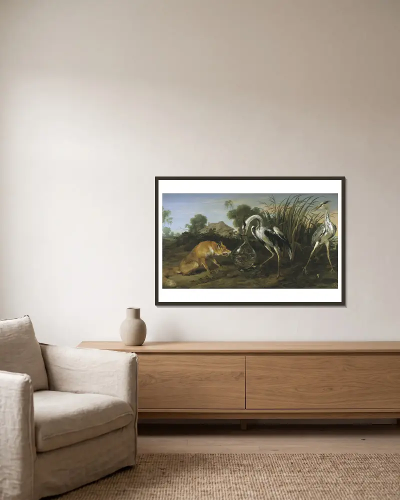 Bajka o lisie i czapli, Frans Snyders w ramie na ścianie