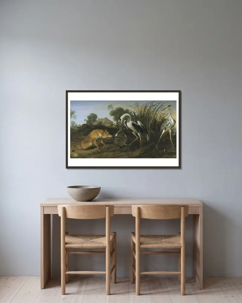 Bajka o lisie i czapli, Frans Snyders w ramie na ścianie