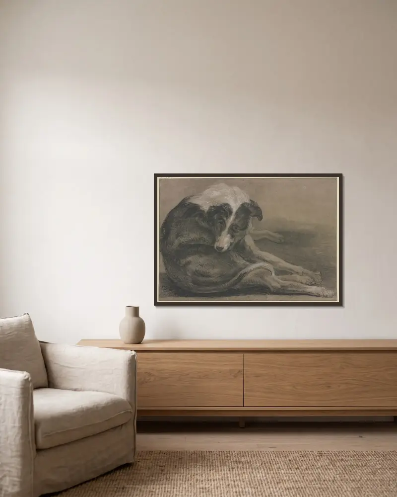 Greyhound, lying av Frans Snyders inramad på en vägg