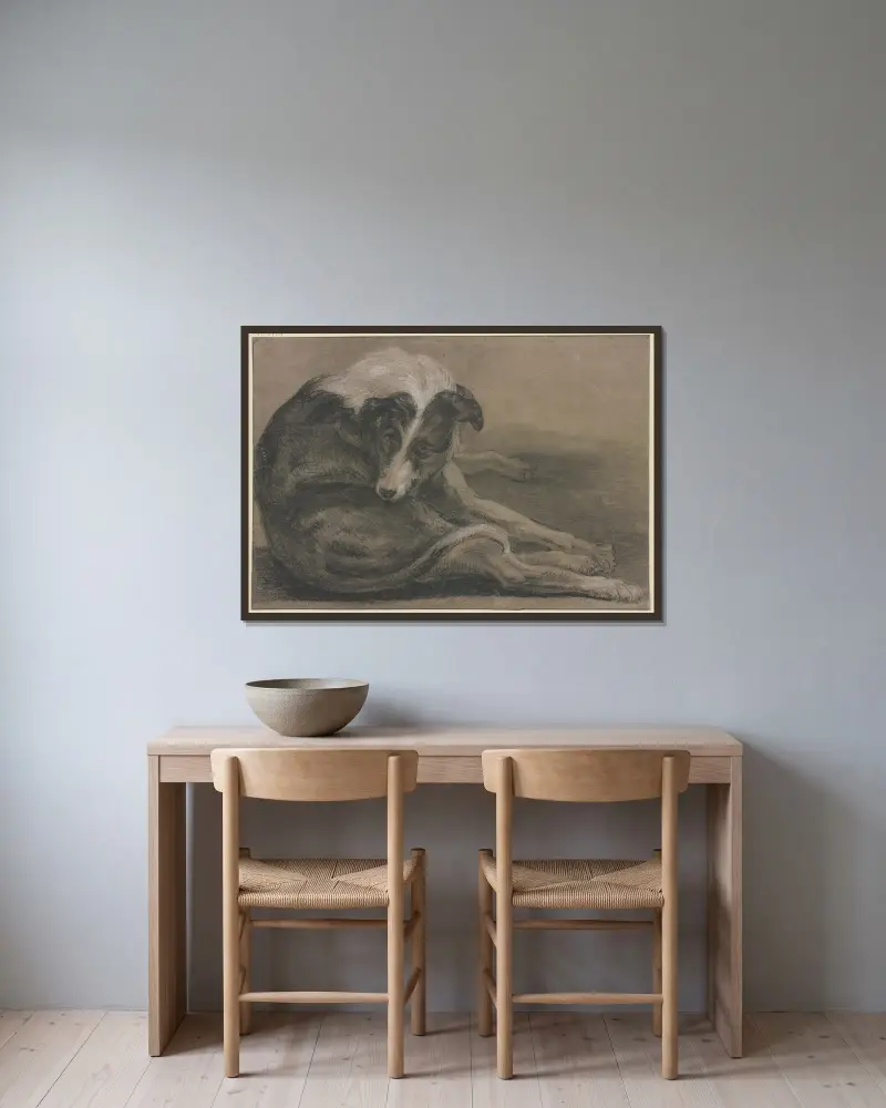 Greyhound, lying av Frans Snyders inramad på en vägg