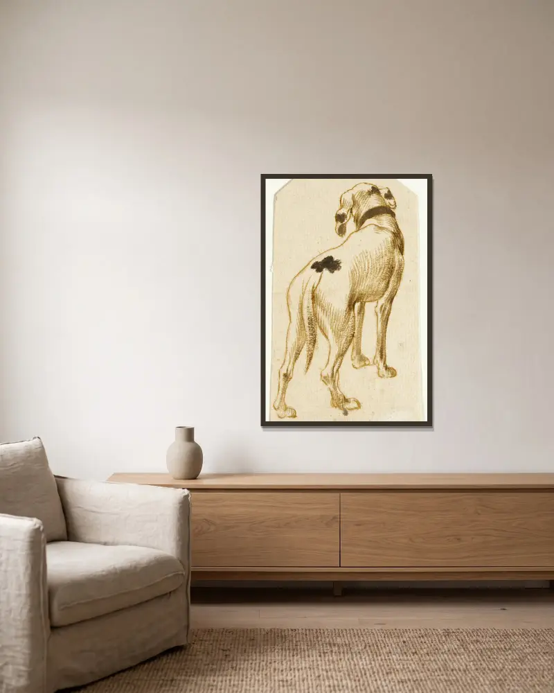 Hundestudien – Nr. 1 von Frans Snyders gerahmt an einer Wand