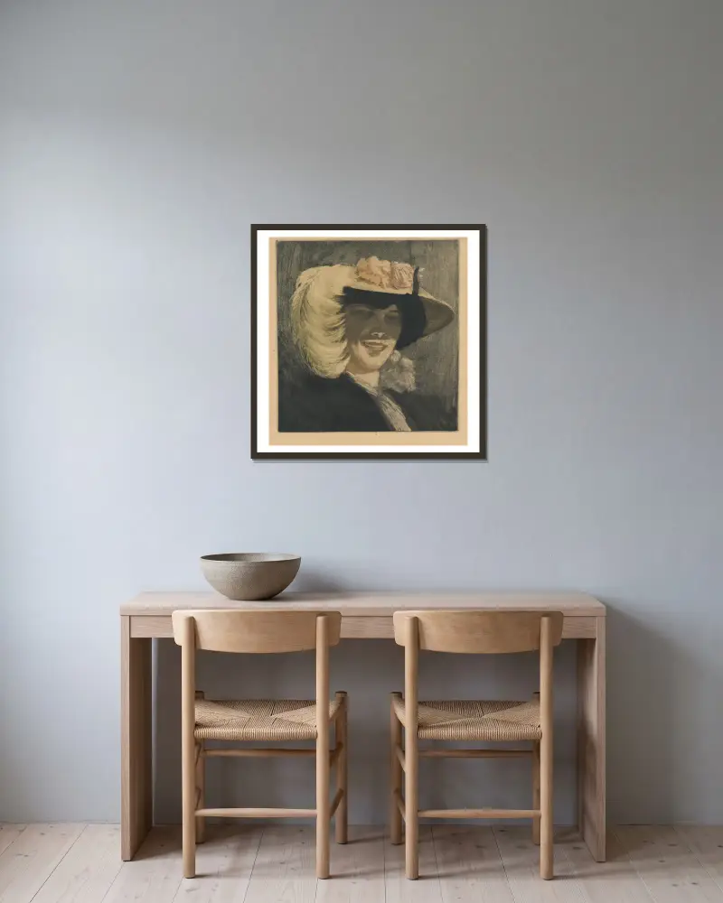 V tieni lampy av Tavík František Šimon inramad på en vägg