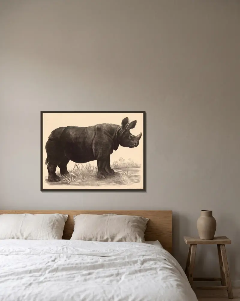 Nosorożec (Rhinoceros indicus), Franz Engleder w ramie na ścianie