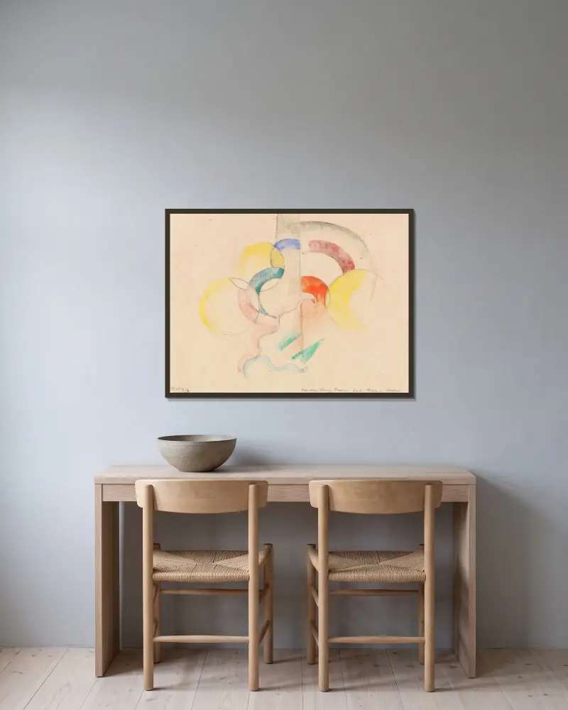Abstrakcyjna akwarela I, Franz Marc w ramie na ścianie