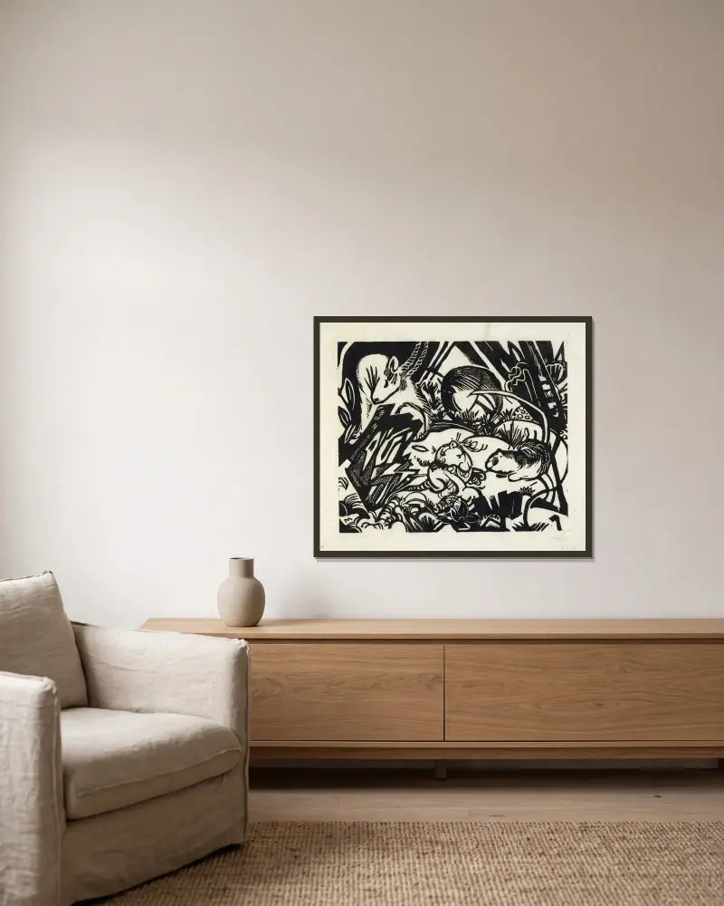 Zvířecí legenda, Franz Marc v rámu na stěně