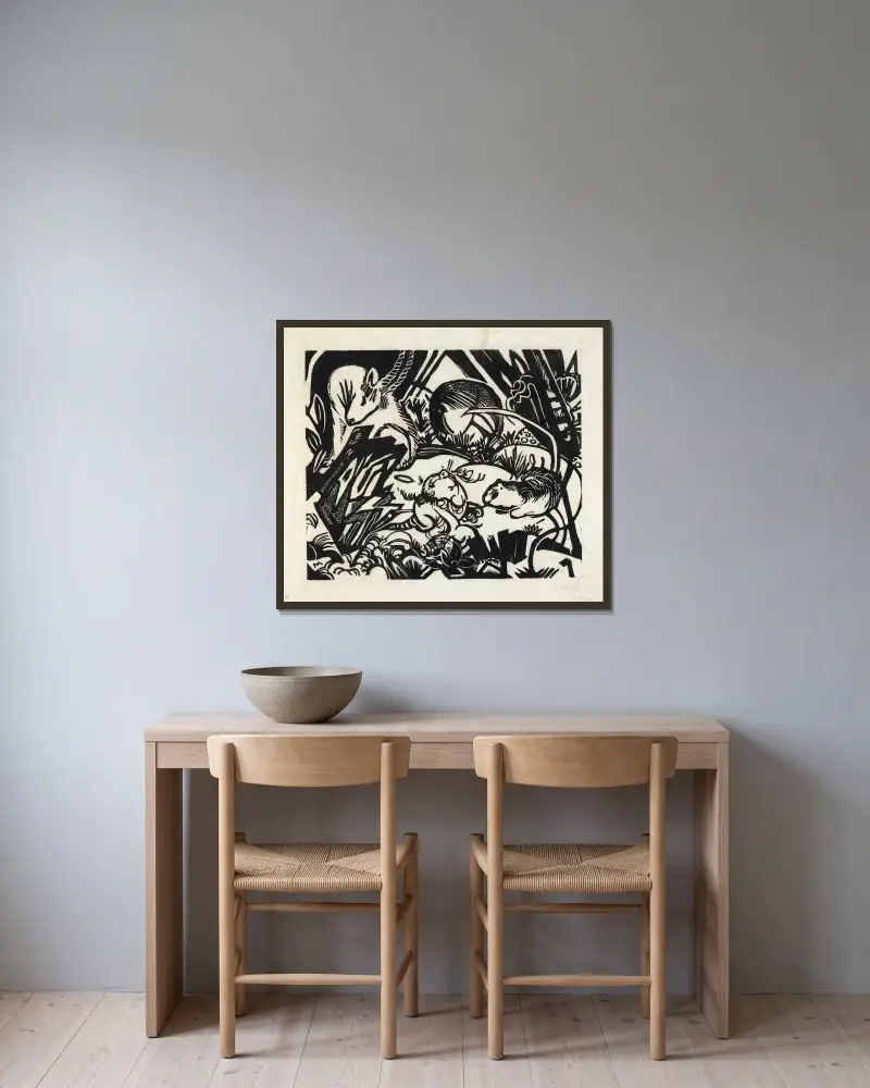 Zvířecí legenda, Franz Marc v rámu na stěně