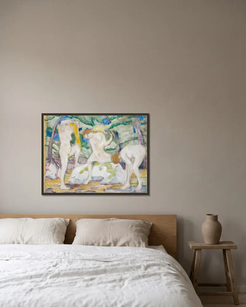 Koupající se ženy, Franz Marc v rámu na stěně