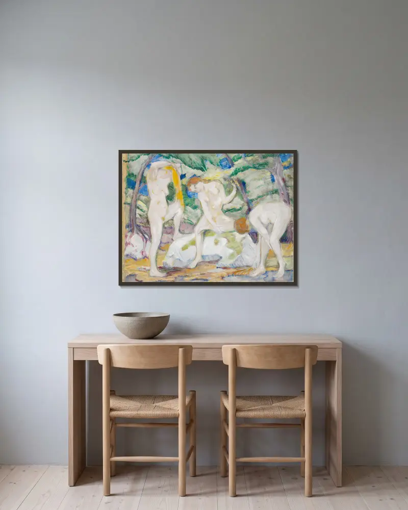 Koupající se ženy, Franz Marc v rámu na stěně