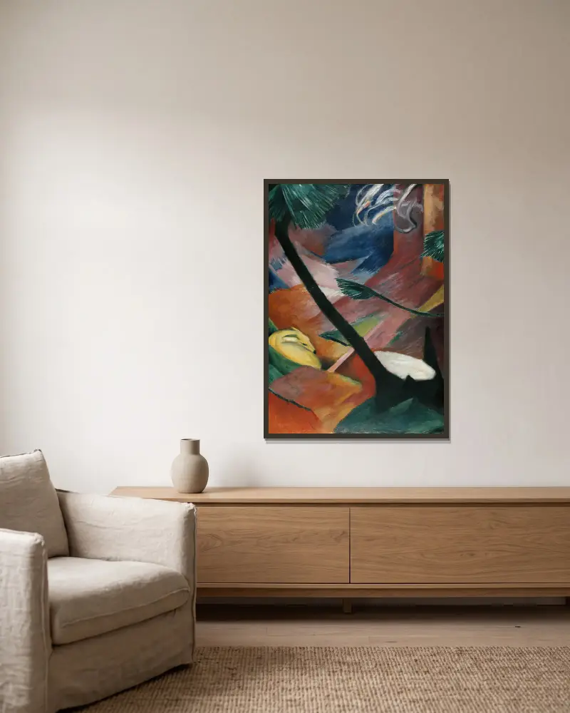 Sarny w lesie II, 1912, Franz Marc w ramie na ścianie