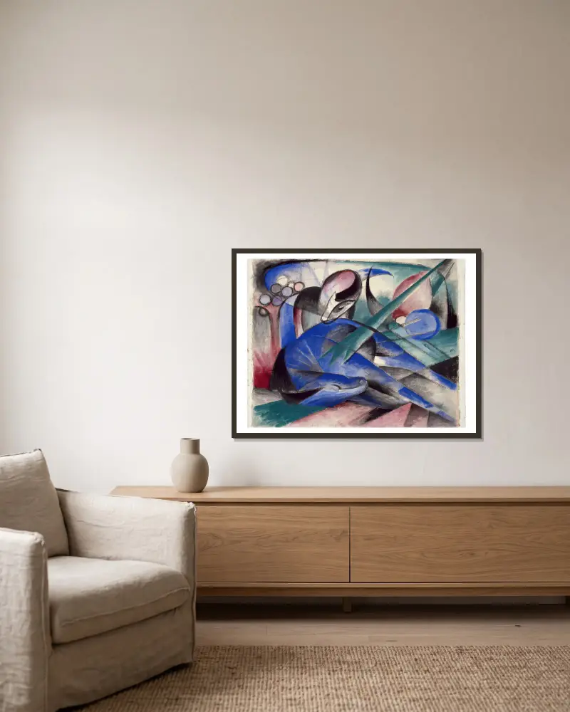 Snící kůň, Franz Marc v rámu na stěně
