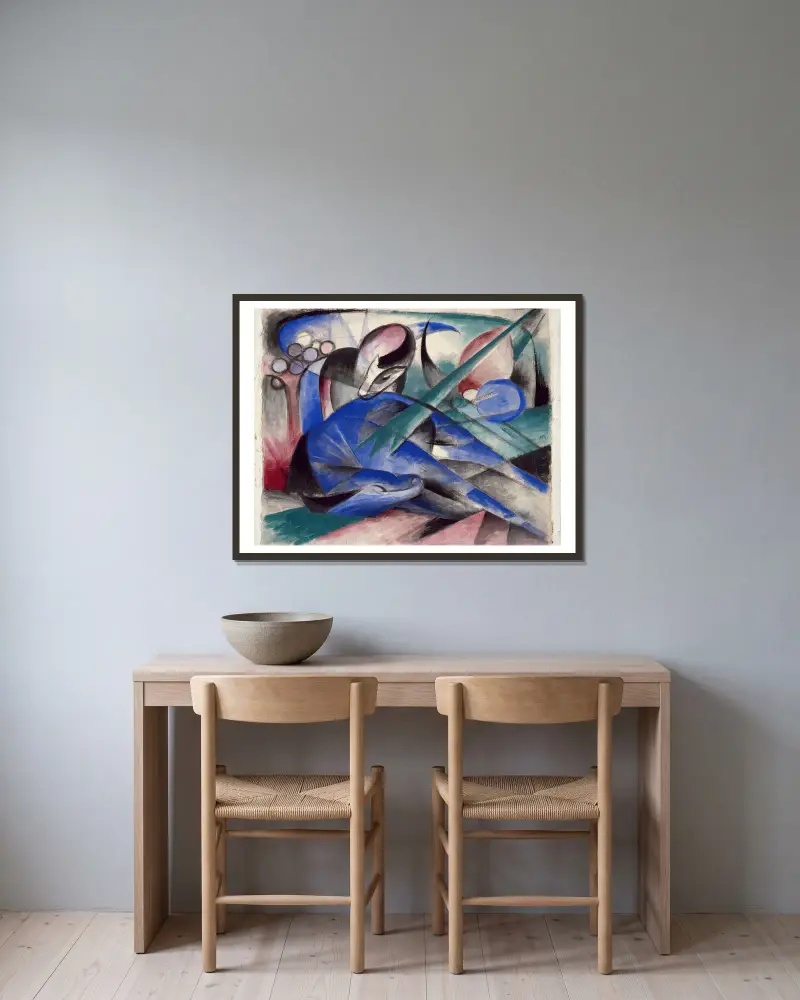 Snící kůň, Franz Marc v rámu na stěně
