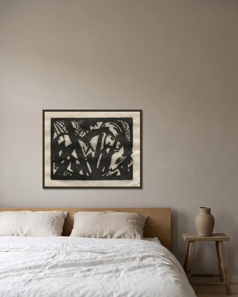 Kůň, Franz Marc v rámu na stěně