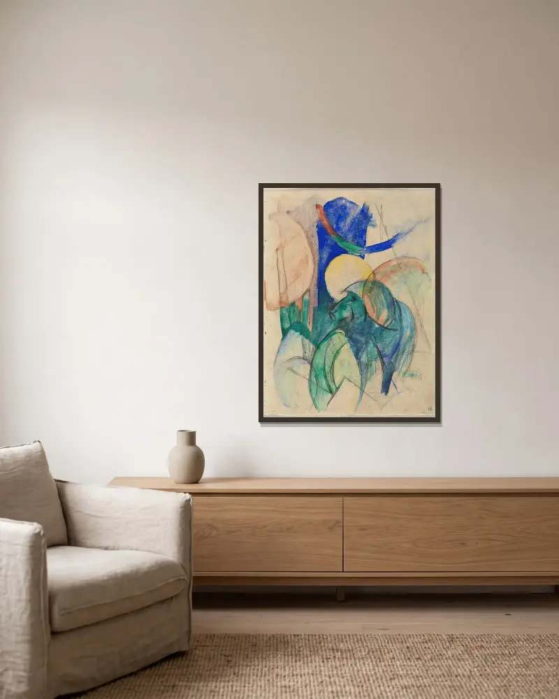 Mandryl, Franz Marc w ramie na ścianie