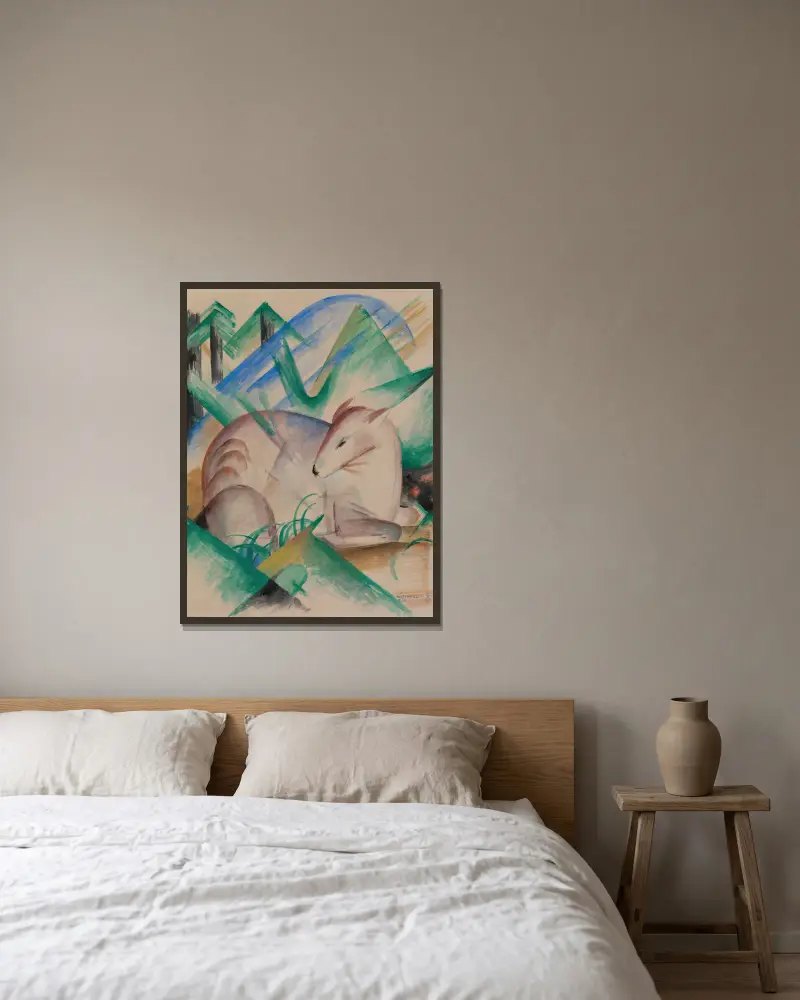 Jeleń, Franz Marc w ramie na ścianie