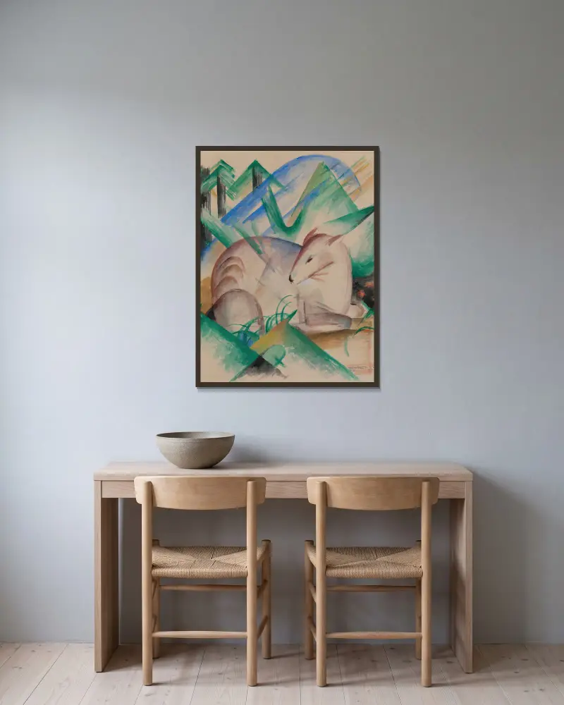 Jeleń, Franz Marc w ramie na ścianie