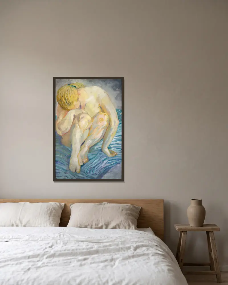 Studie eines weiblichen Aktes von Franz Marc gerahmt an einer Wand
