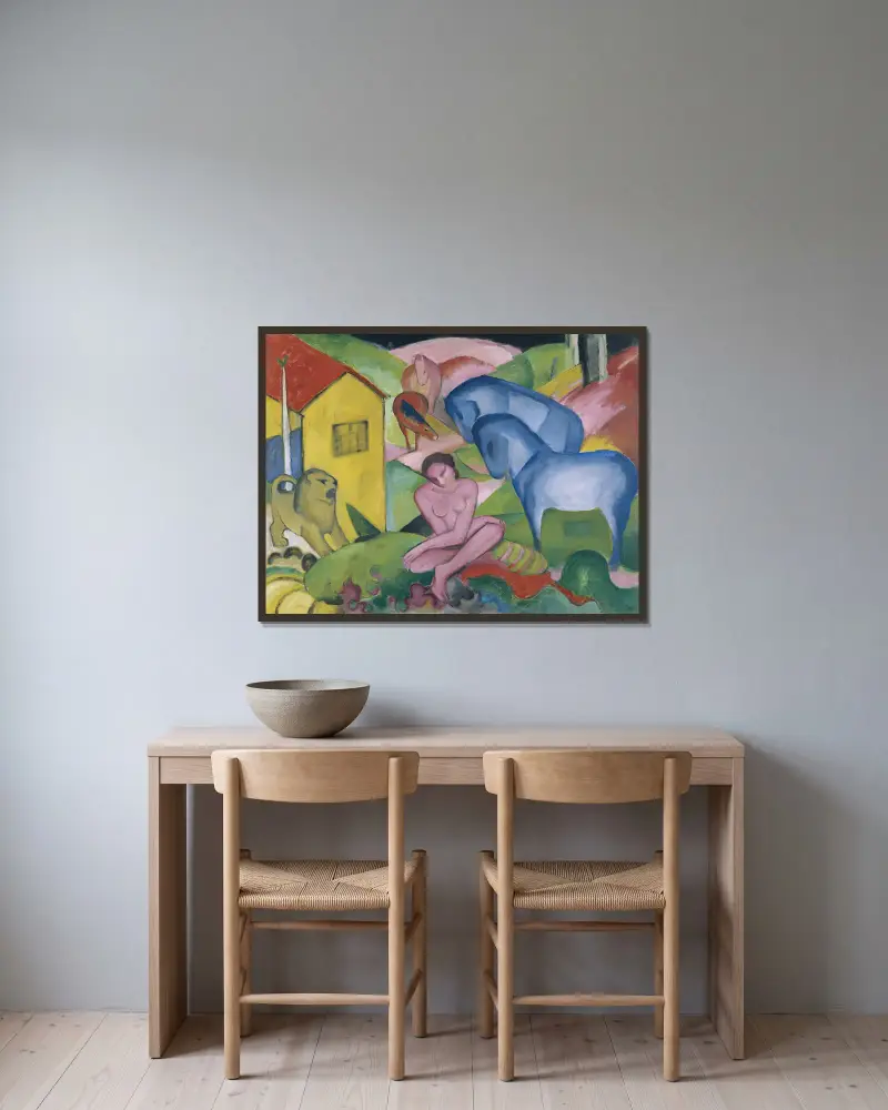 Sen, Franz Marc w ramie na ścianie