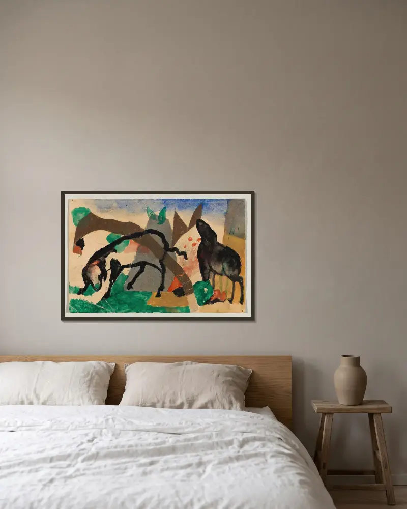 Dwie owce, Franz Marc w ramie na ścianie